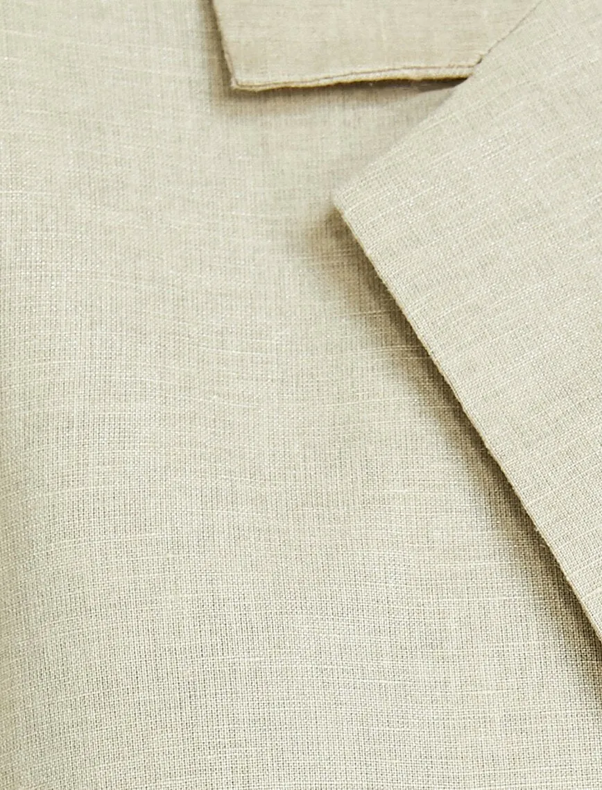 10607 Beige One Button Blazer