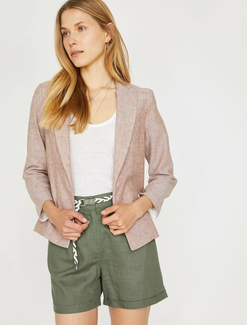 10621 Brown Classic Collar Jacket