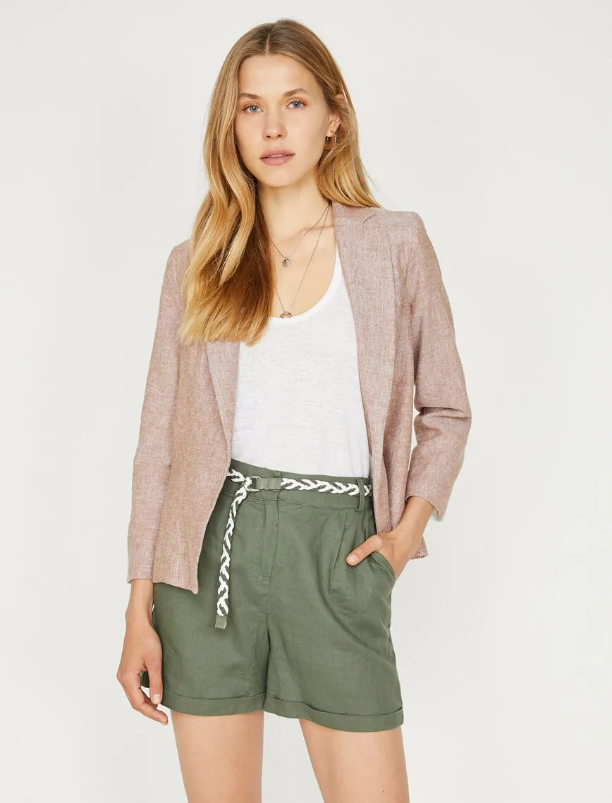 10621 Brown Classic Collar Jacket