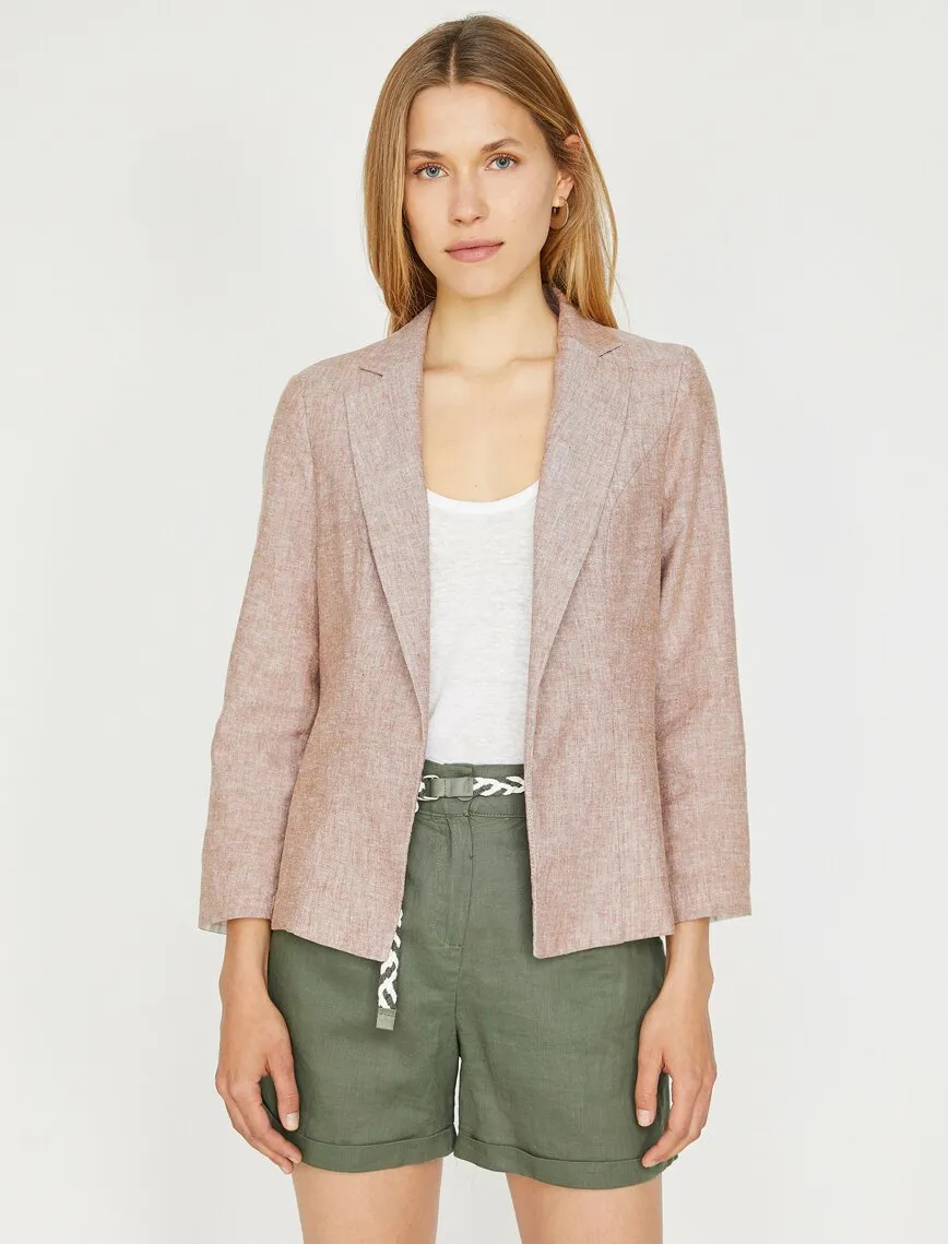 10621 Brown Classic Collar Jacket