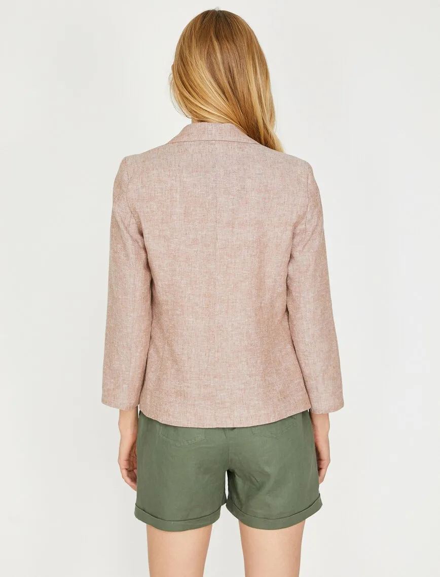 10621 Brown Classic Collar Jacket