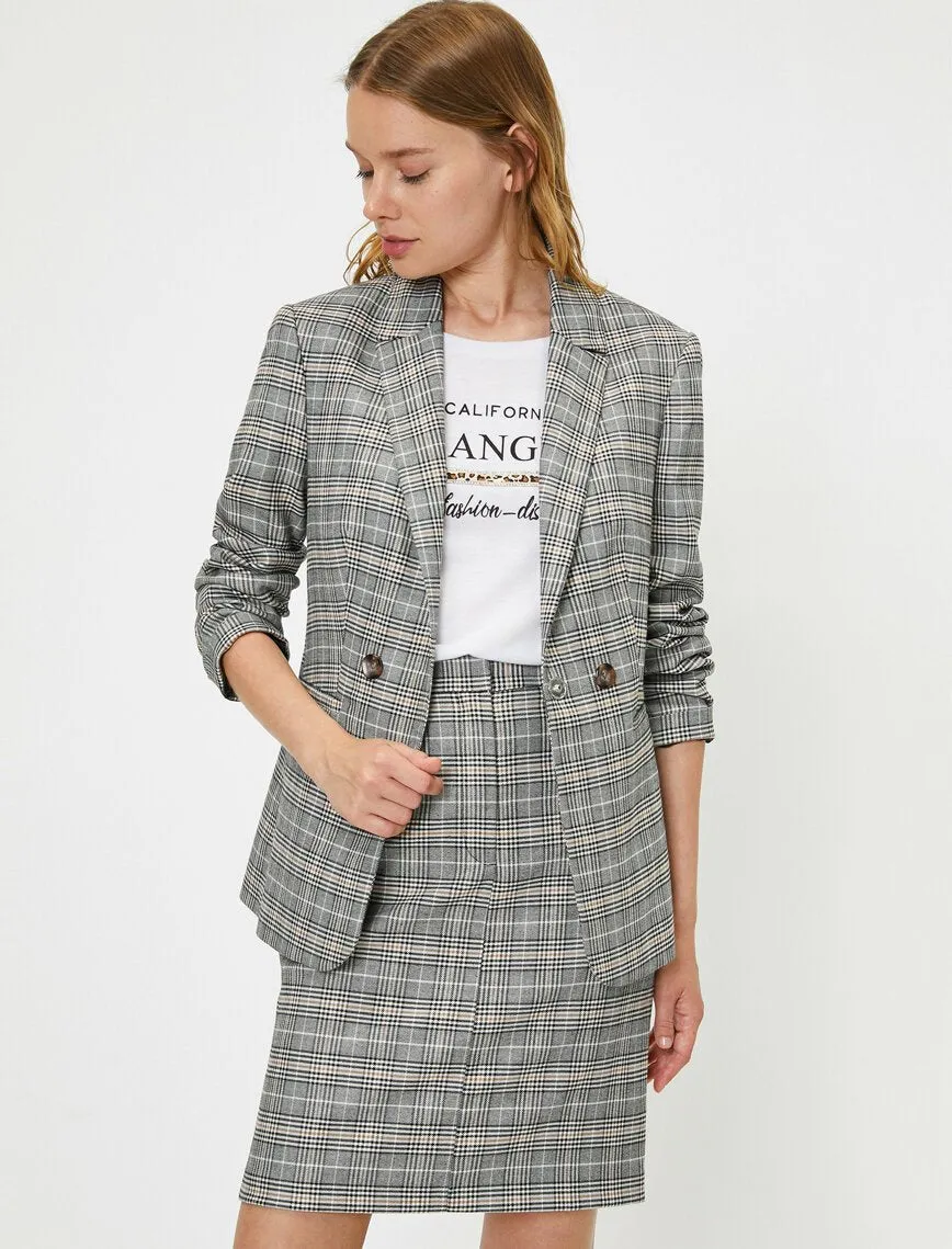 10710 Black-Yellow Plaid Jacket