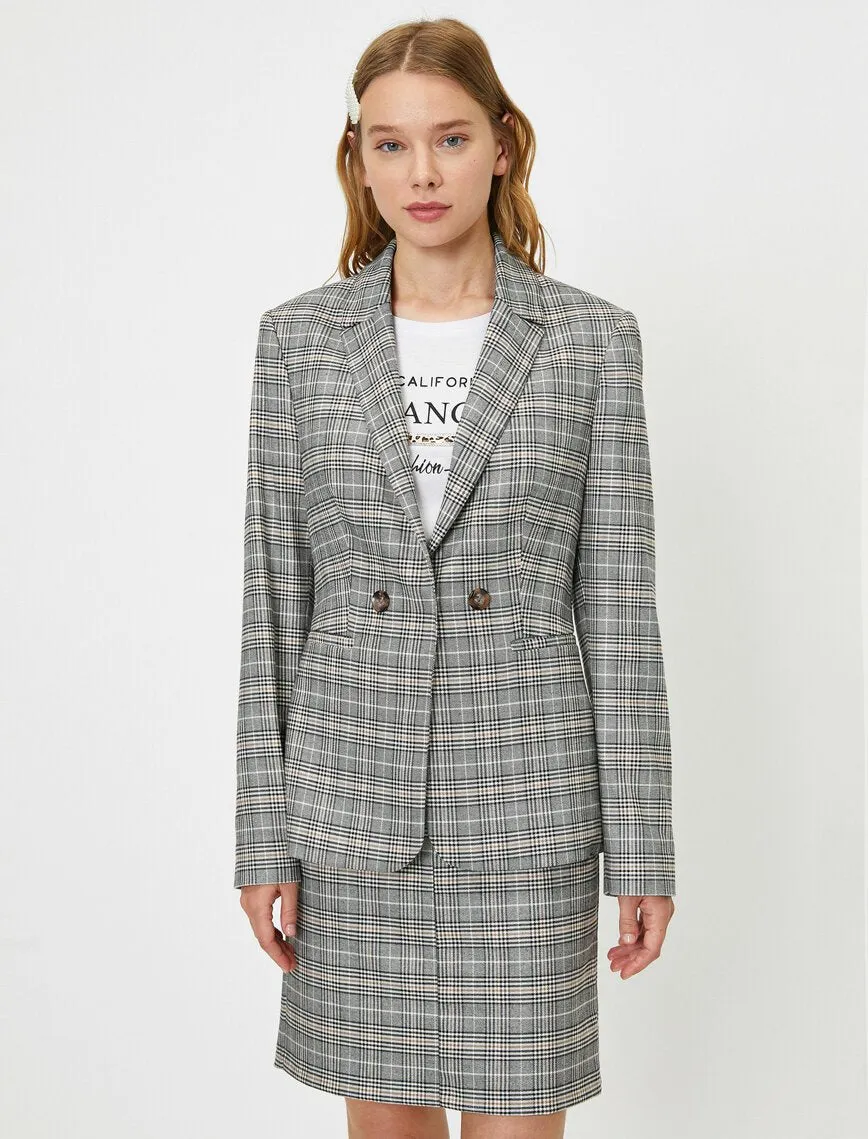 10710 Black-Yellow Plaid Jacket