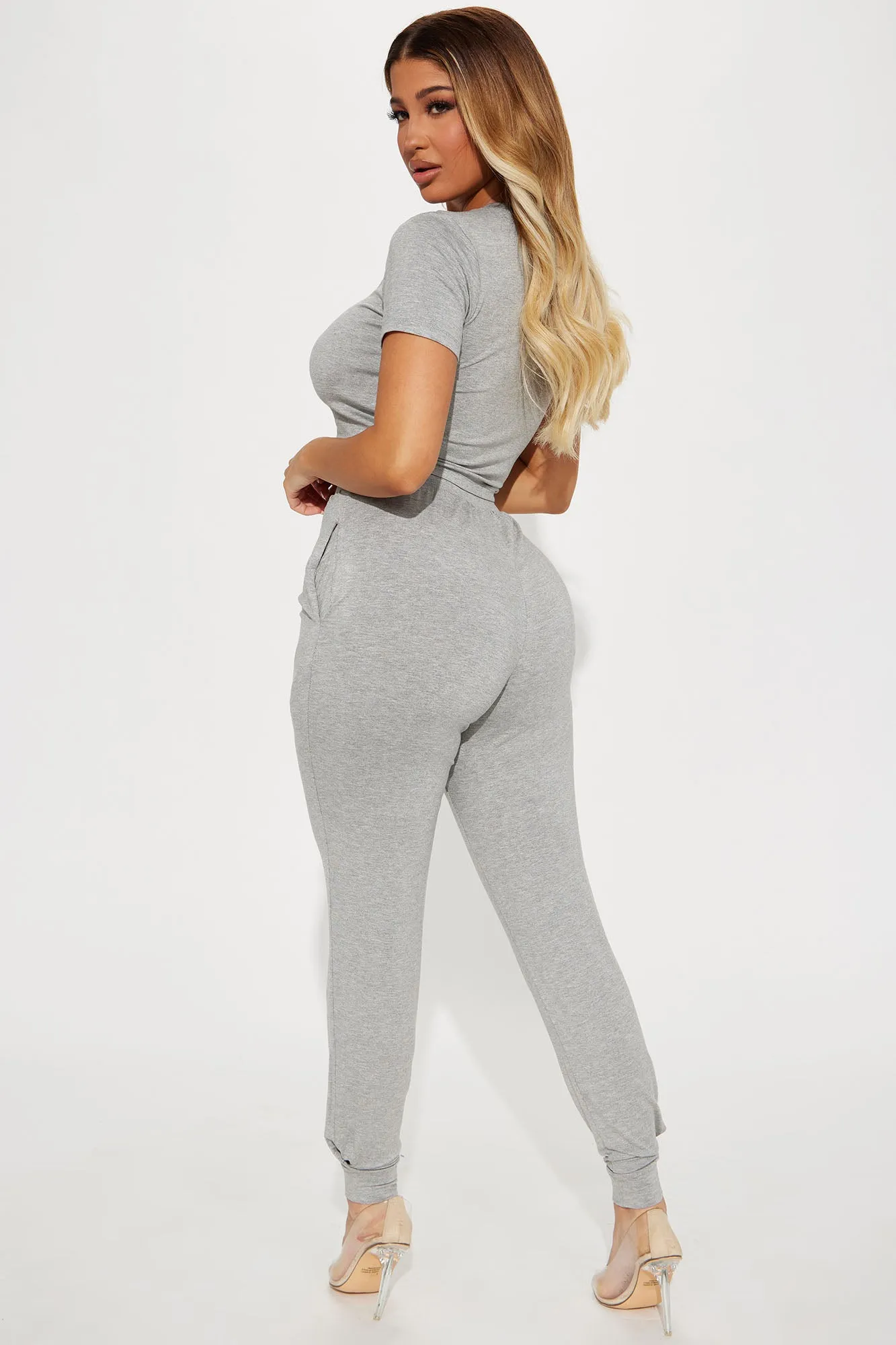 A Chill Day Pant Set - Heather Grey