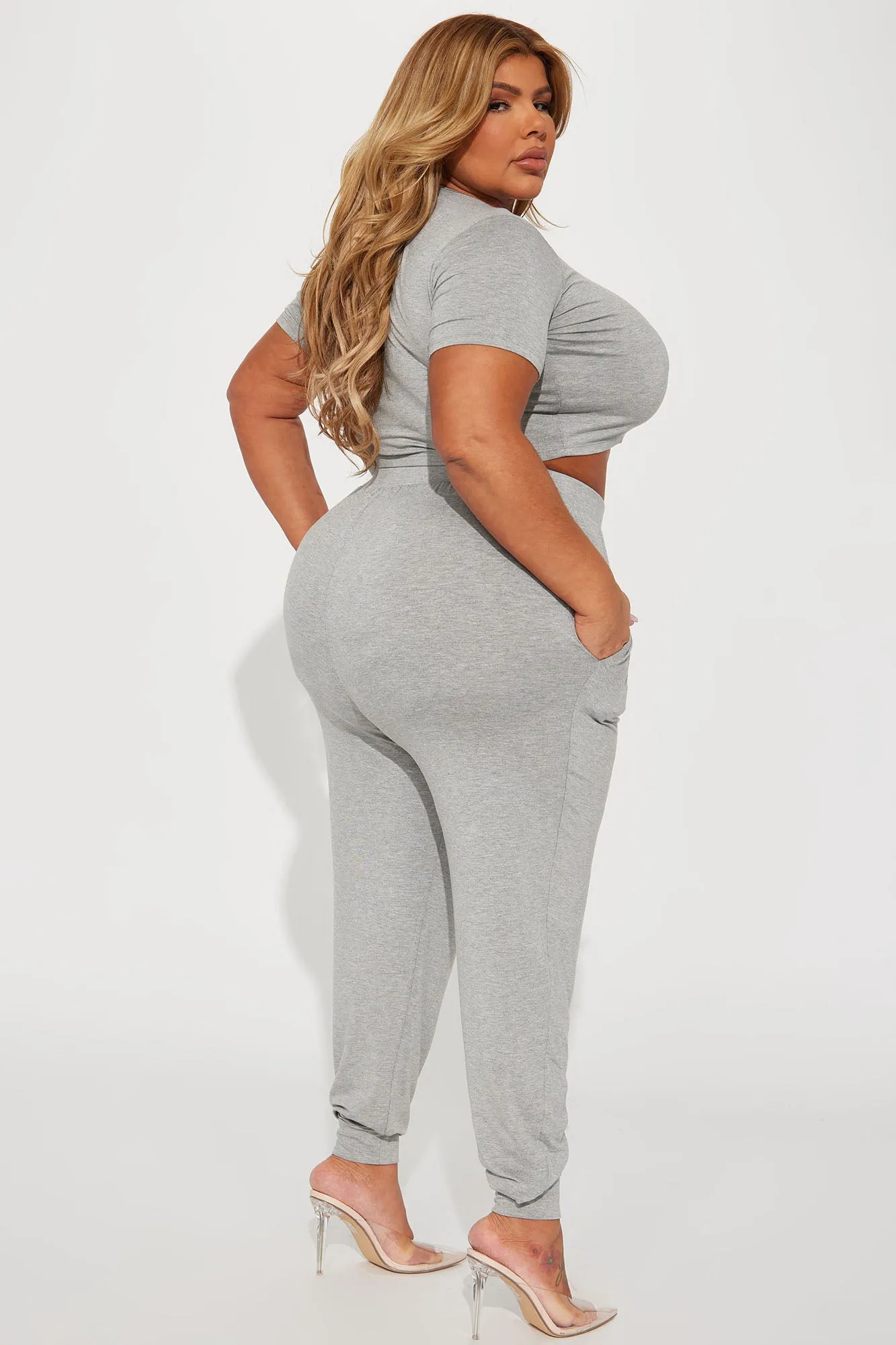 A Chill Day Pant Set - Heather Grey