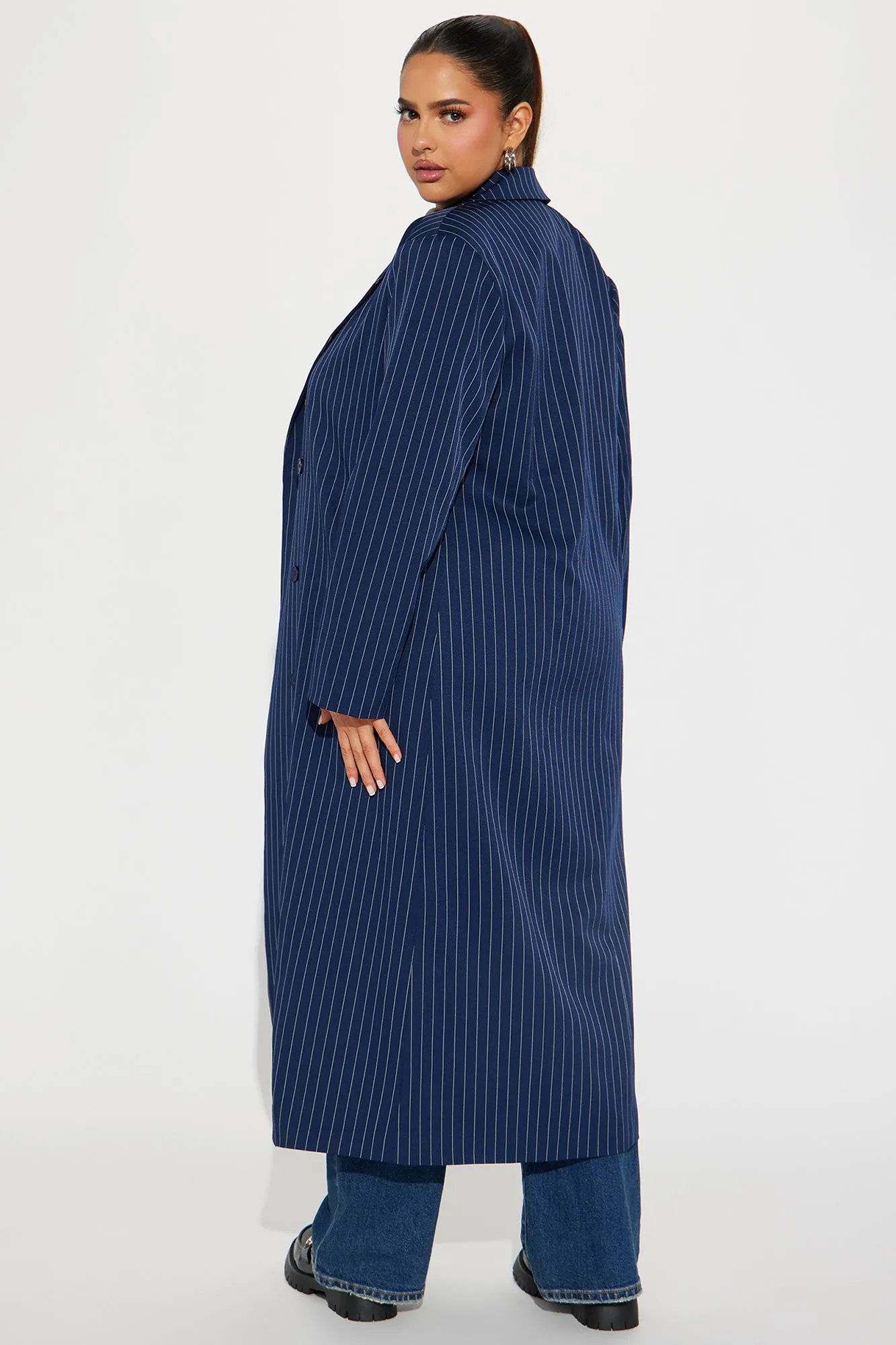 All The Business Blazer Long - Navy/combo