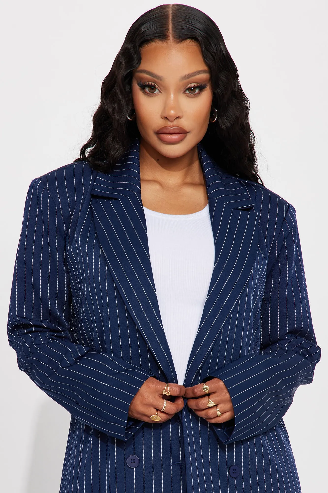 All The Business Blazer Long - Navy/combo