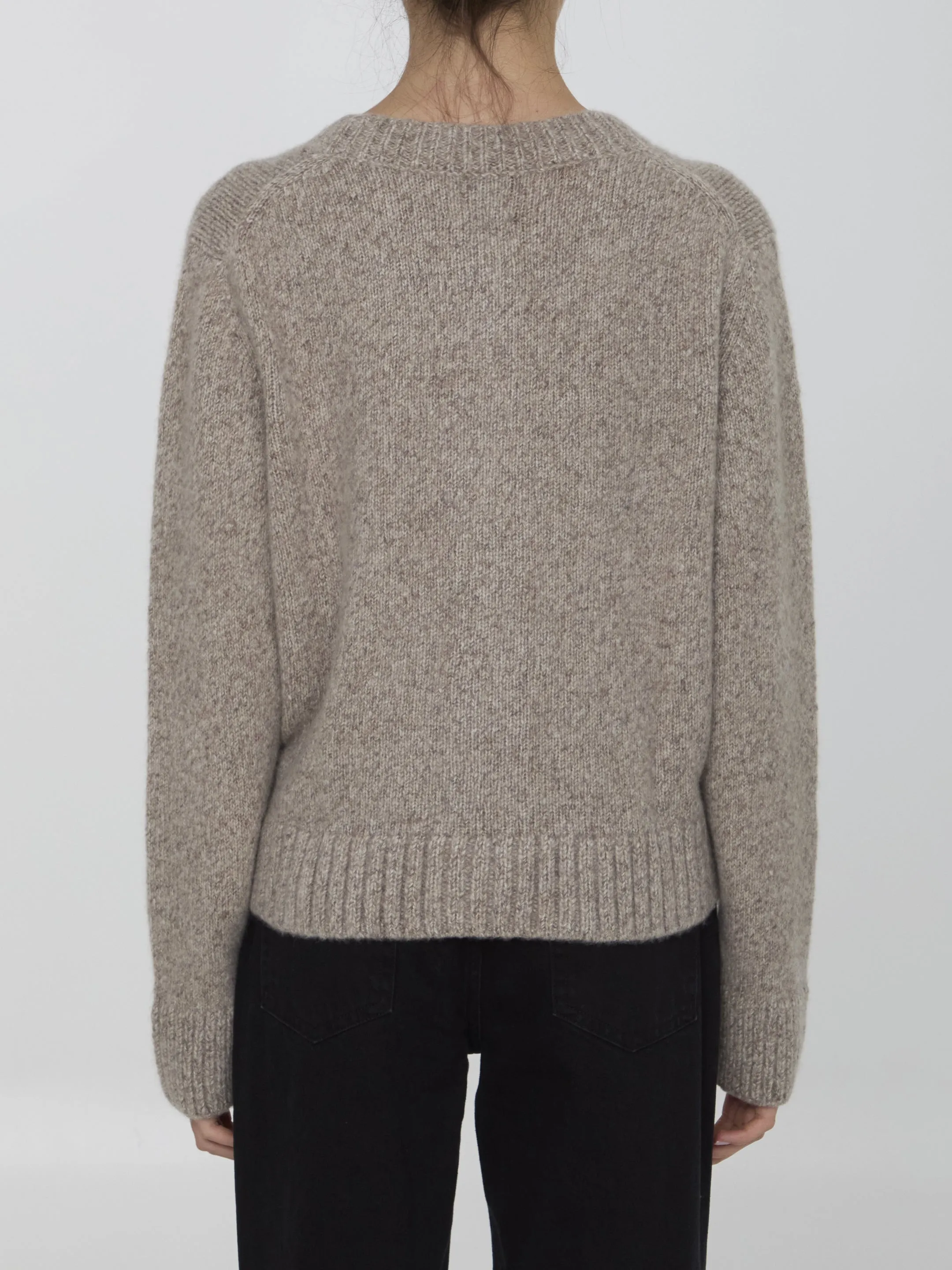 Allude Cashmere and Silk Cardigan in Beige