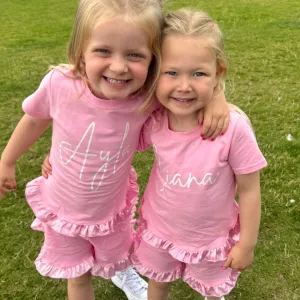 Aruba Personalised Frill Tee & Short Set