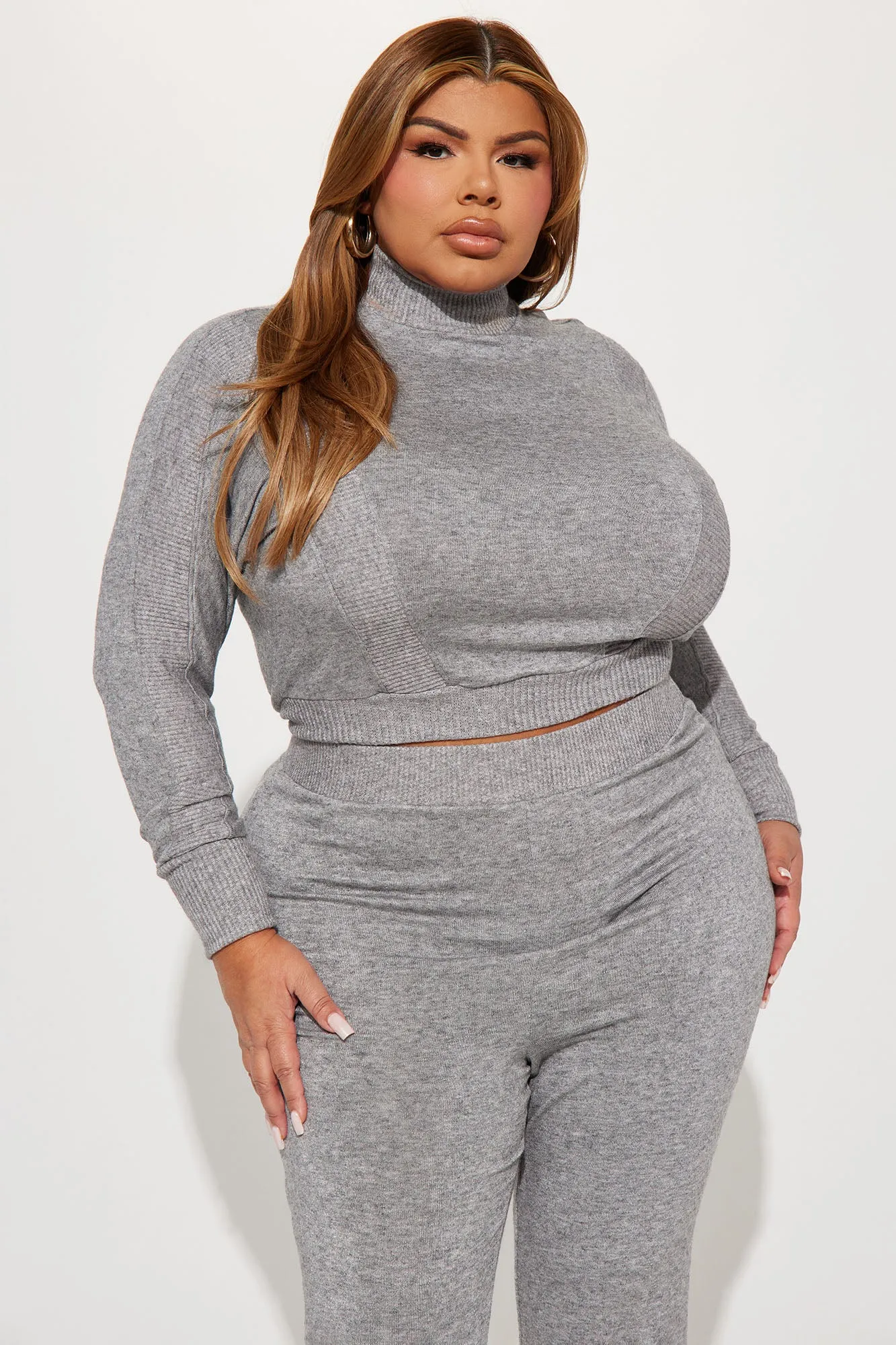 Back For You Jogger Set  - Heather Grey