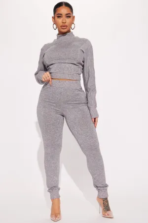 Back For You Jogger Set  - Heather Grey