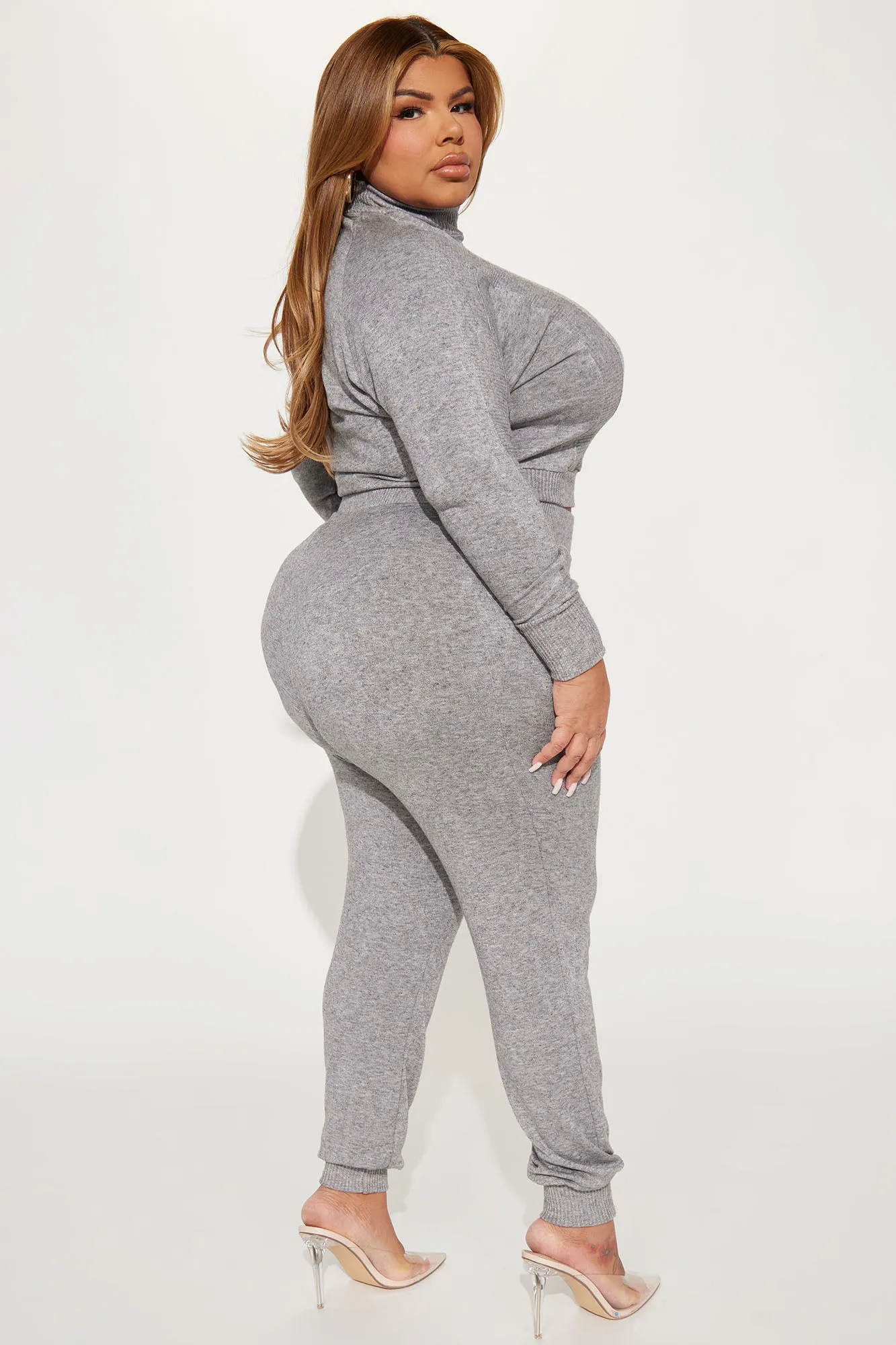 Back For You Jogger Set  - Heather Grey