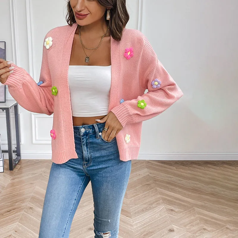BerryBetty - 3D Floral Knitted Cardigan