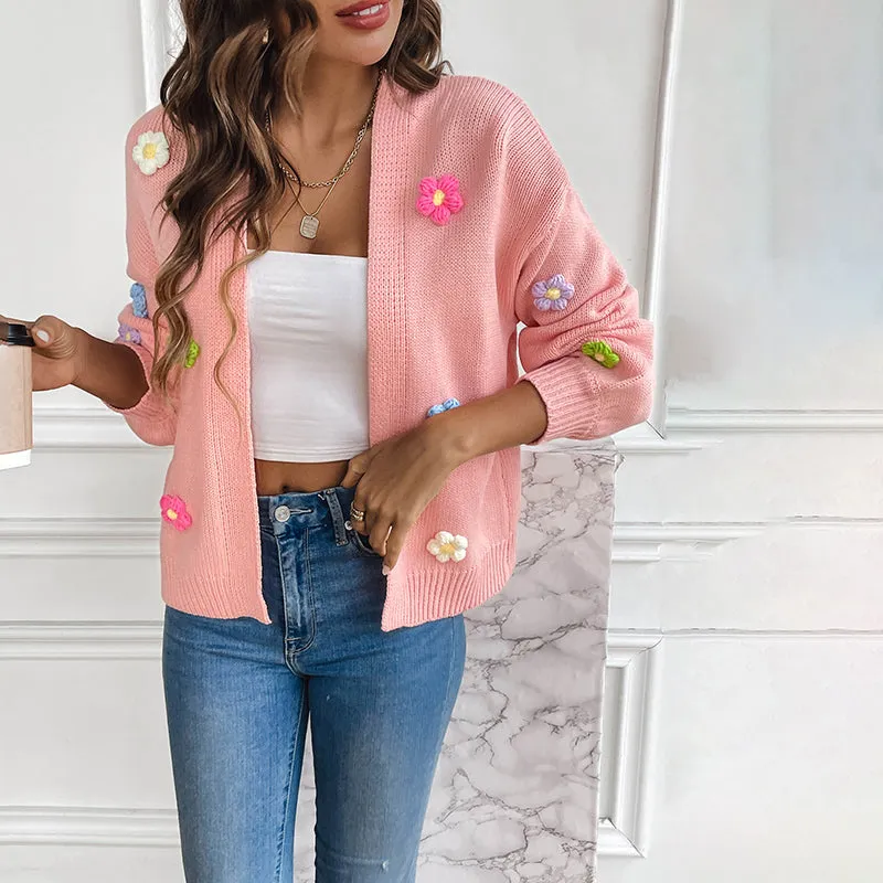 BerryBetty - 3D Floral Knitted Cardigan