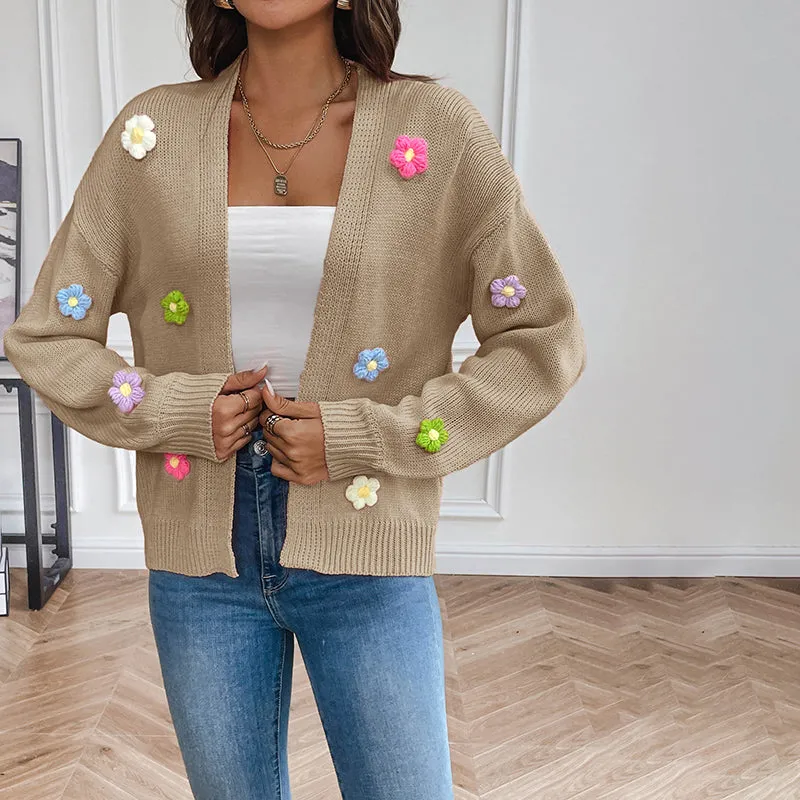 BerryBetty - 3D Floral Knitted Cardigan