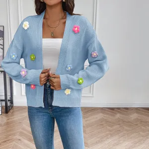BerryBetty - 3D Floral Knitted Cardigan