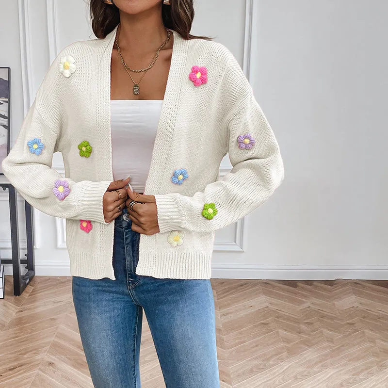 BerryBetty - 3D Floral Knitted Cardigan