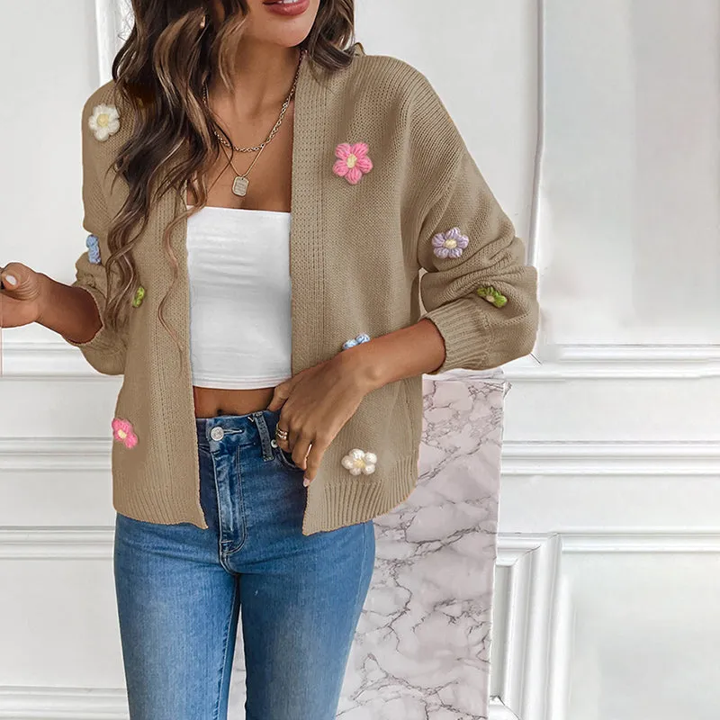 BerryBetty - 3D Floral Knitted Cardigan