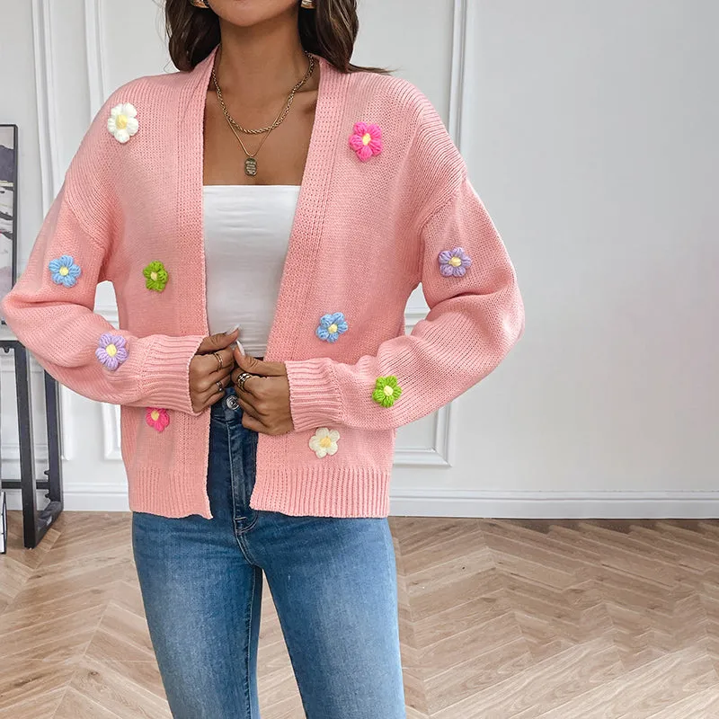 BerryBetty - 3D Floral Knitted Cardigan