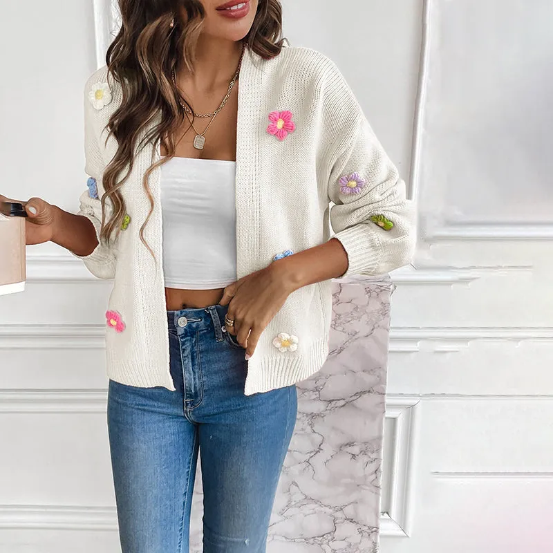 BerryBetty - 3D Floral Knitted Cardigan