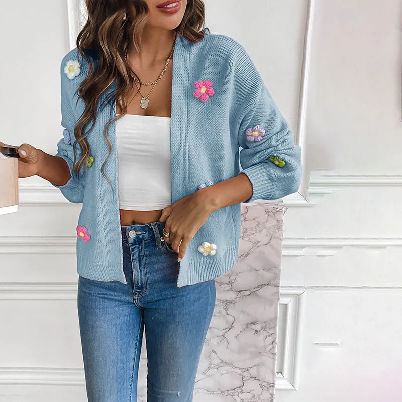 BerryBetty - 3D Floral Knitted Cardigan