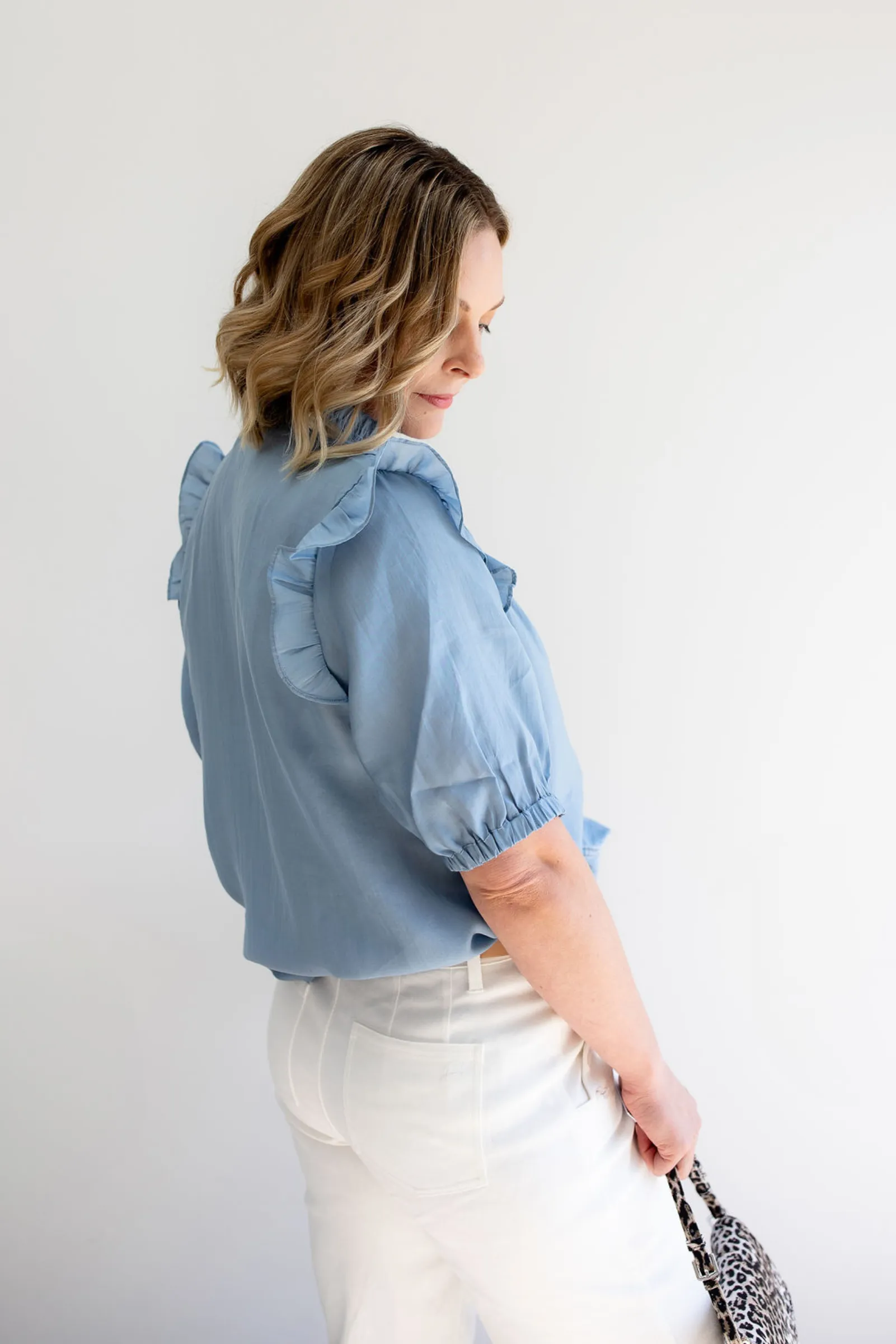 Bianca Blouse - Dusky Blue