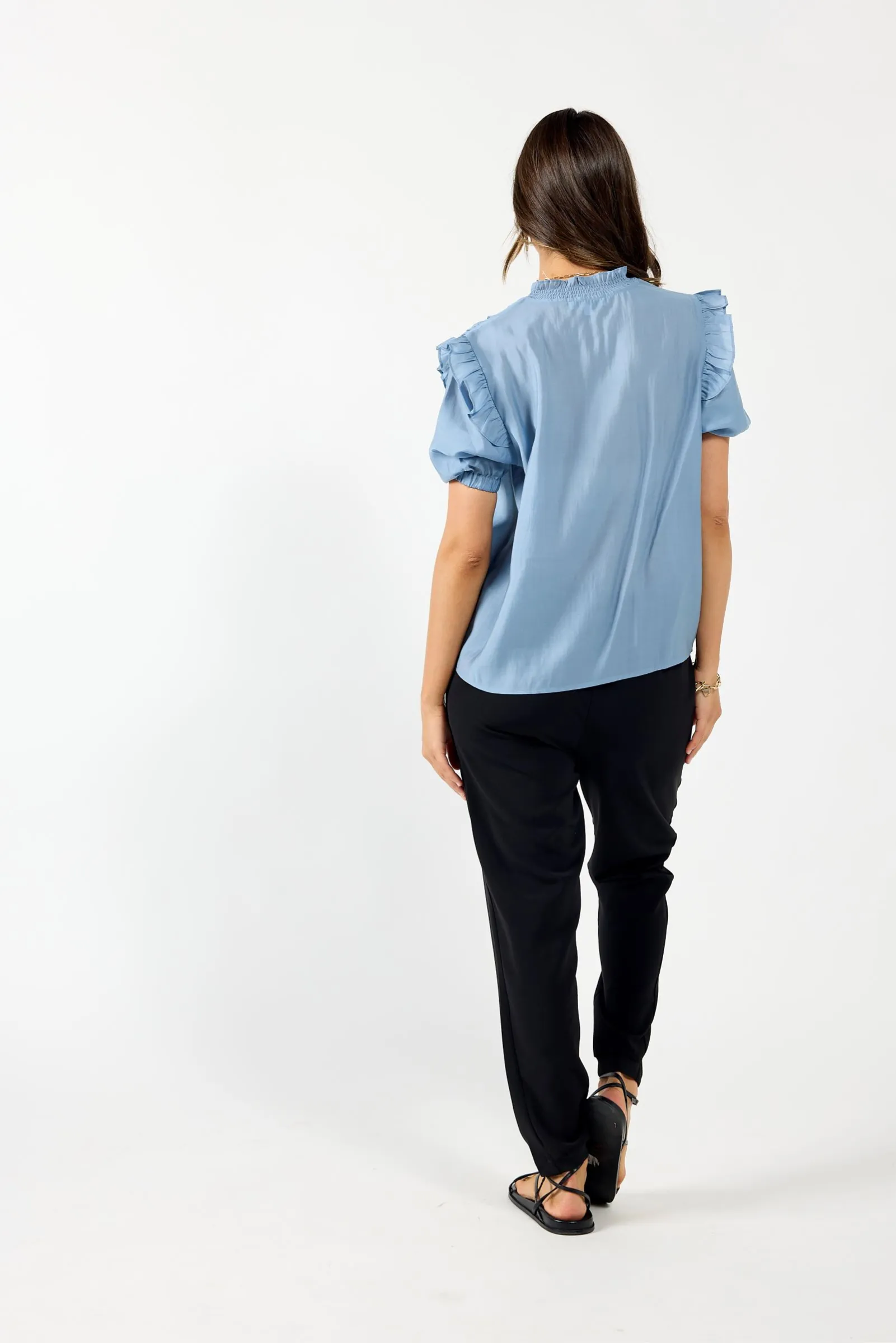 Bianca Blouse - Dusky Blue