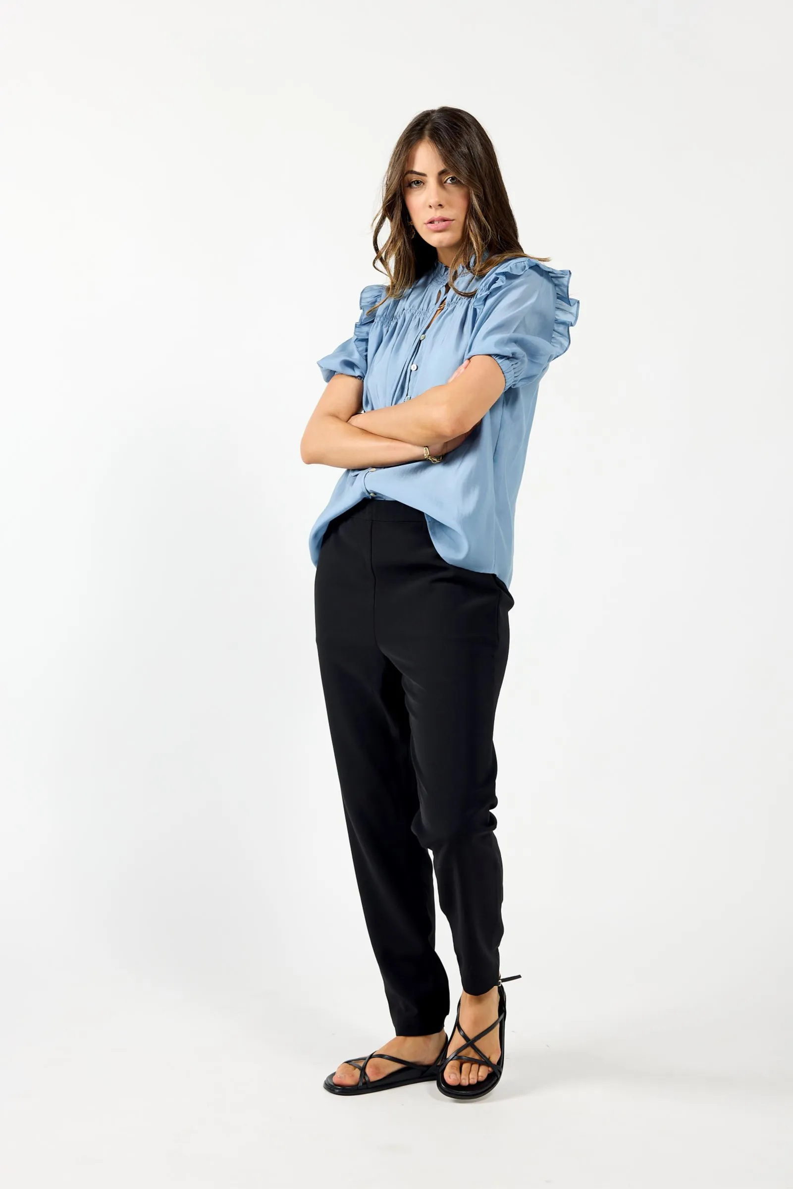 Bianca Blouse - Dusky Blue