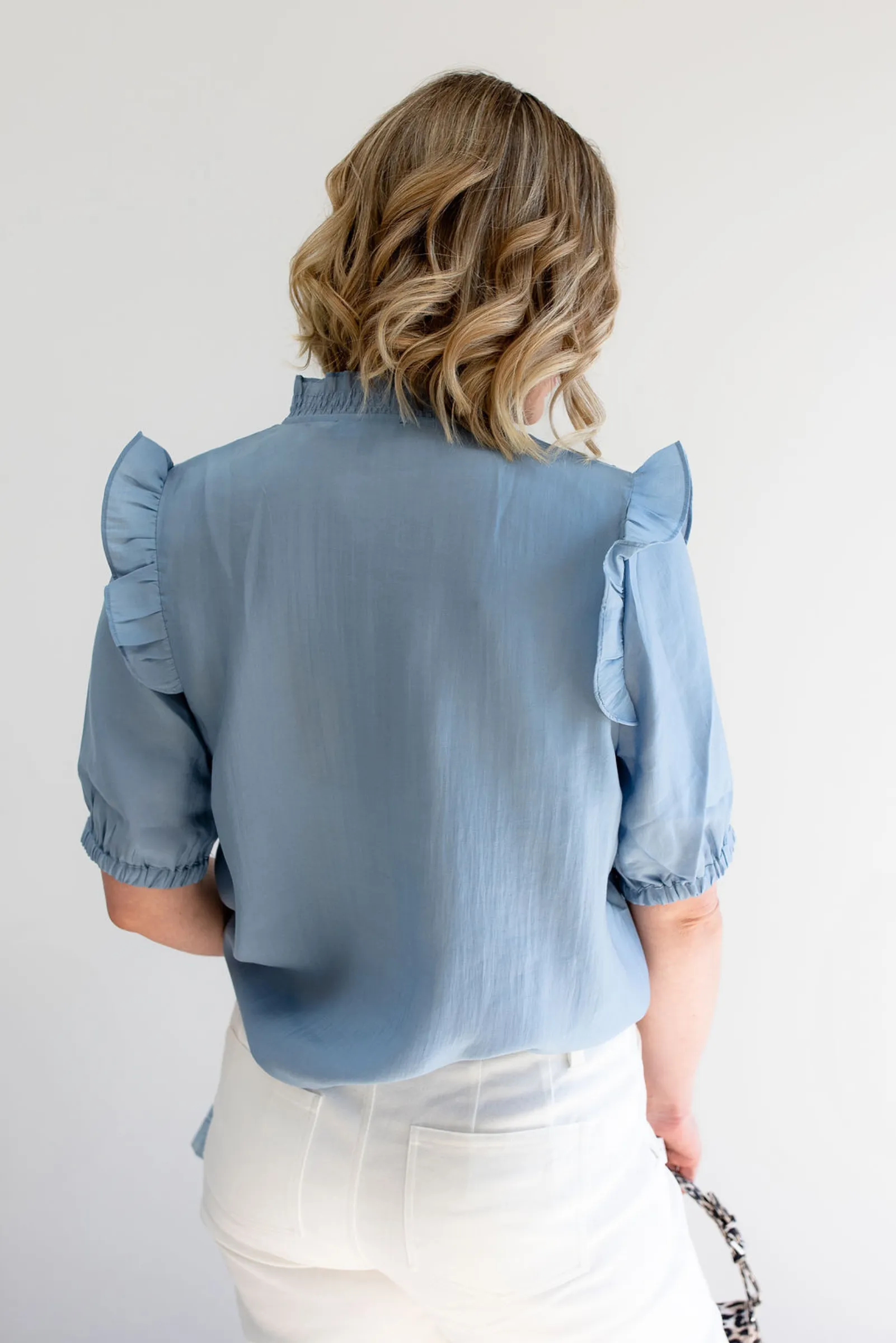 Bianca Blouse - Dusky Blue