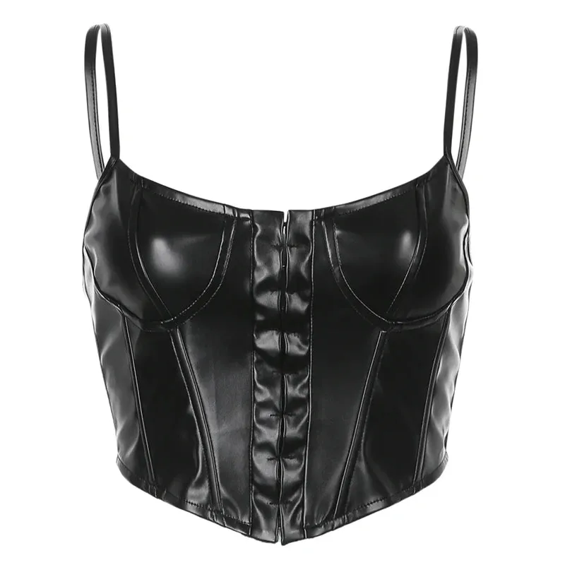 Black PU Leather Corset Bustier  Bold & Sexy Statement Piece