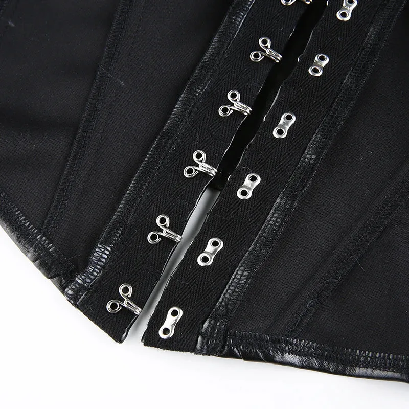 Black PU Leather Corset Bustier  Bold & Sexy Statement Piece