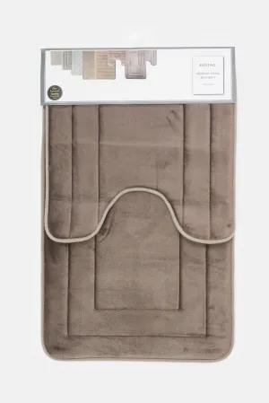 Brown Russell Memory Foam Bath Mat Set (2 Piece)