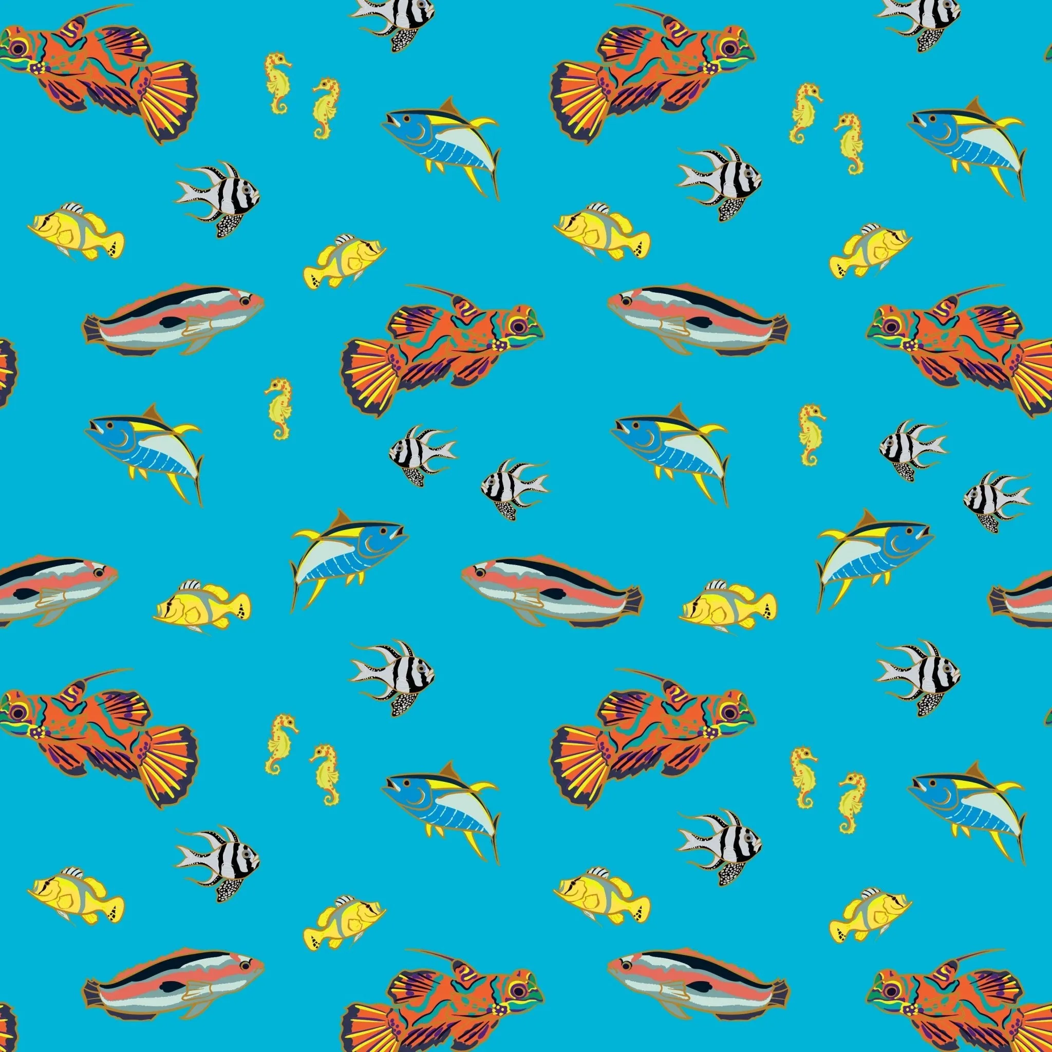 Calypso Fish Short Sleeve and Shorts Pajama Set (6M-12Y)