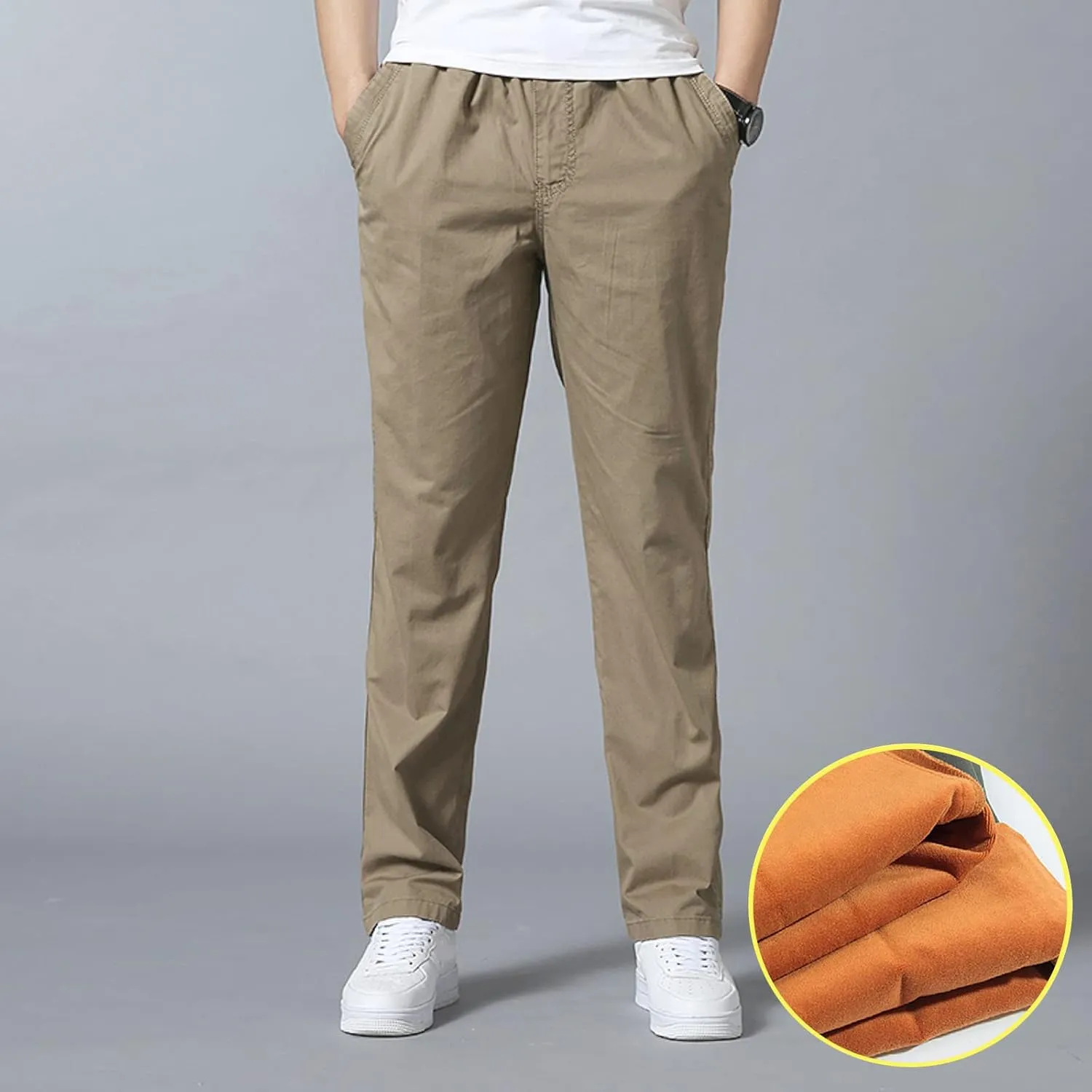 Cargo Pants for Men,Mens Pants with Pockets Cargo Joggers Fleece Sweatpants Casual Pant Chino Slim Fit Trousers