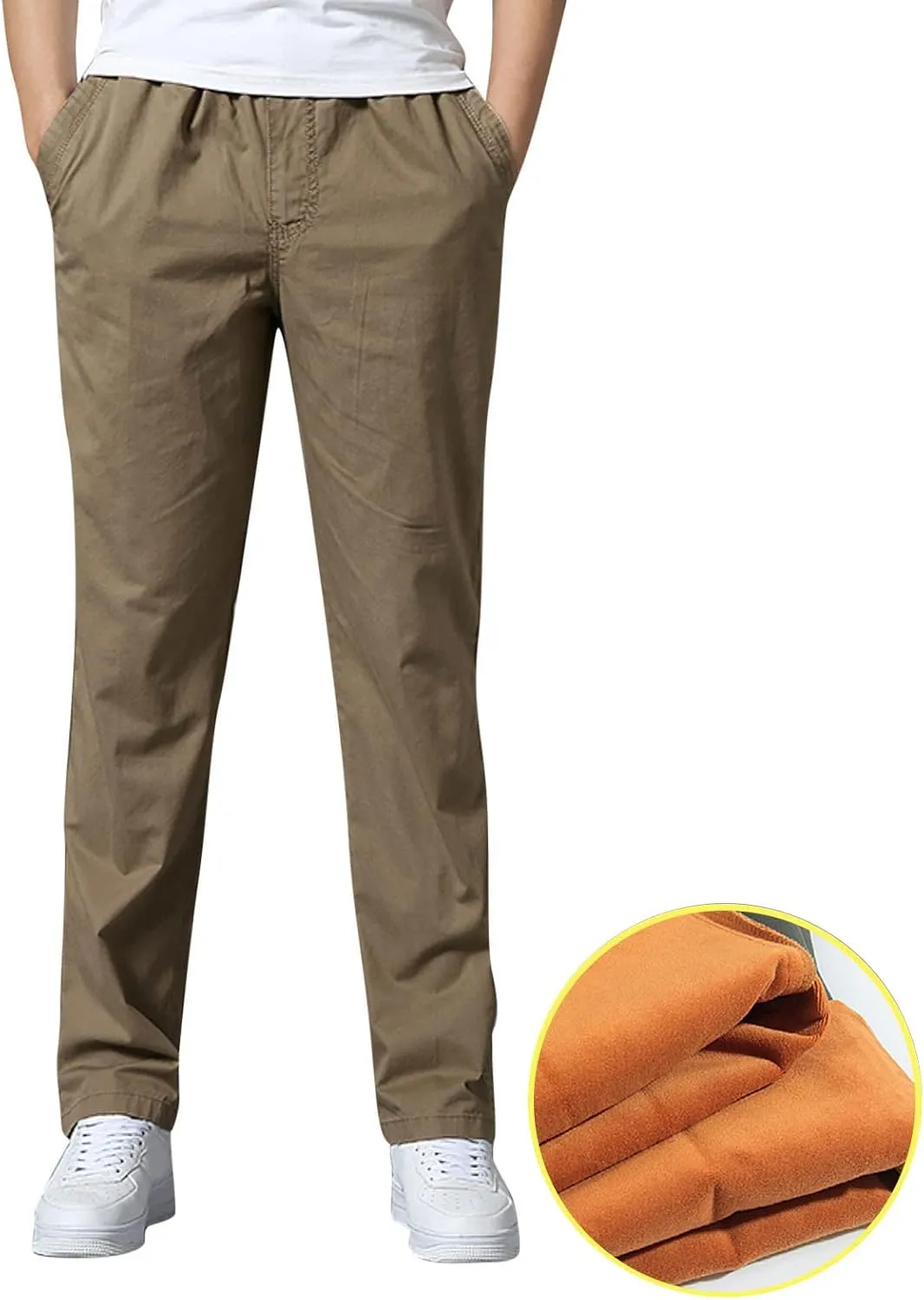 Cargo Pants for Men,Mens Pants with Pockets Cargo Joggers Fleece Sweatpants Casual Pant Chino Slim Fit Trousers