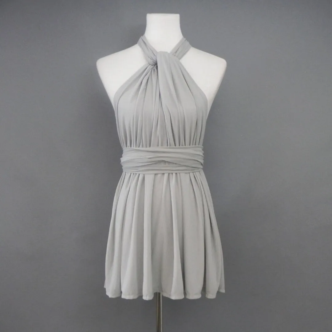 CHOIR Dove Gray Tulle Infinity Top,
