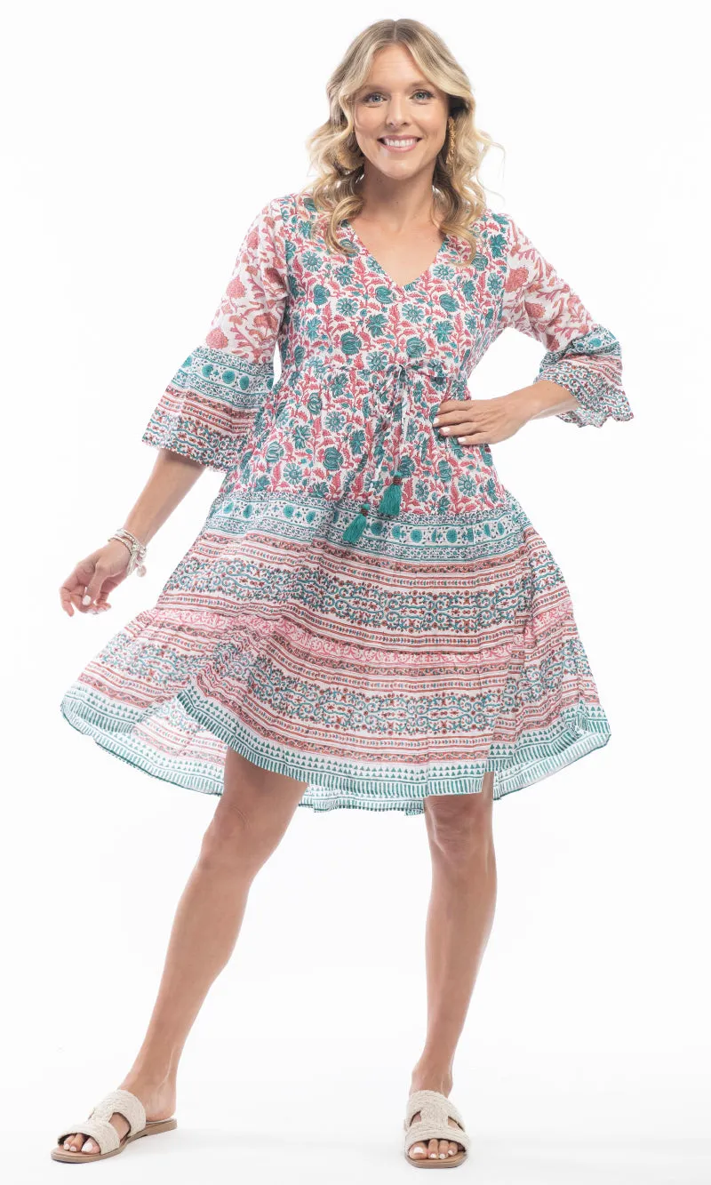Cotton Dress Layers 3/4 Sleeve Aksu
