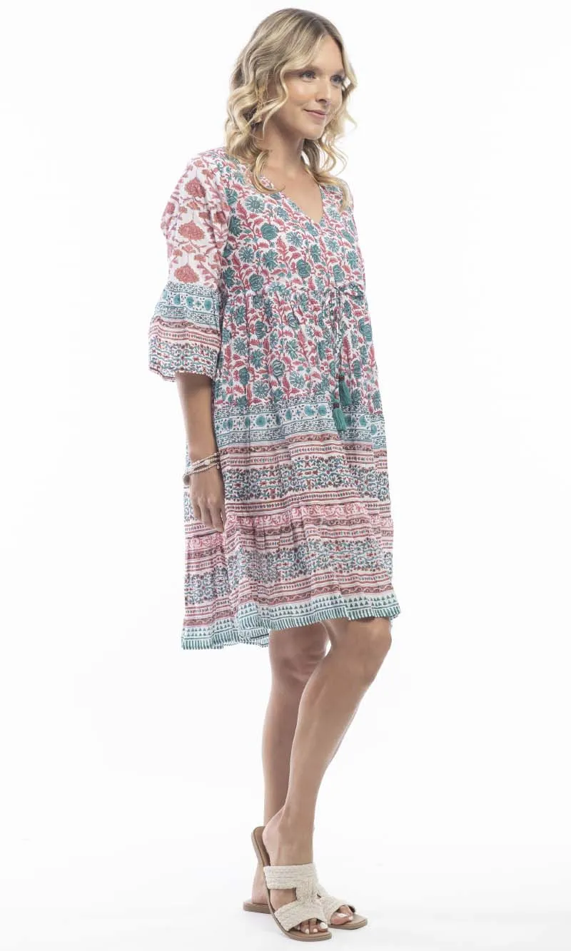 Cotton Dress Layers 3/4 Sleeve Aksu