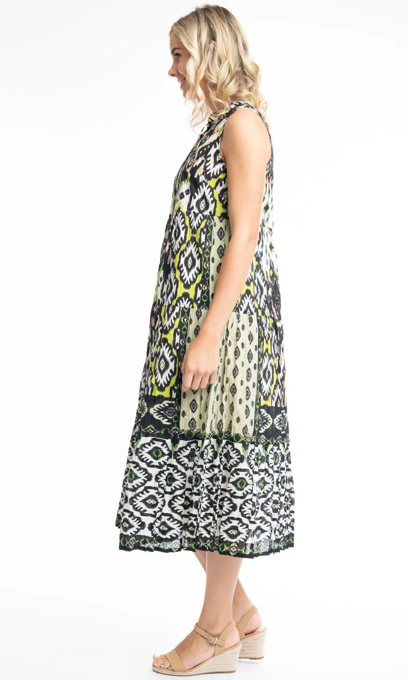 Cotton Dress Layers Sleeveless Izmir Green