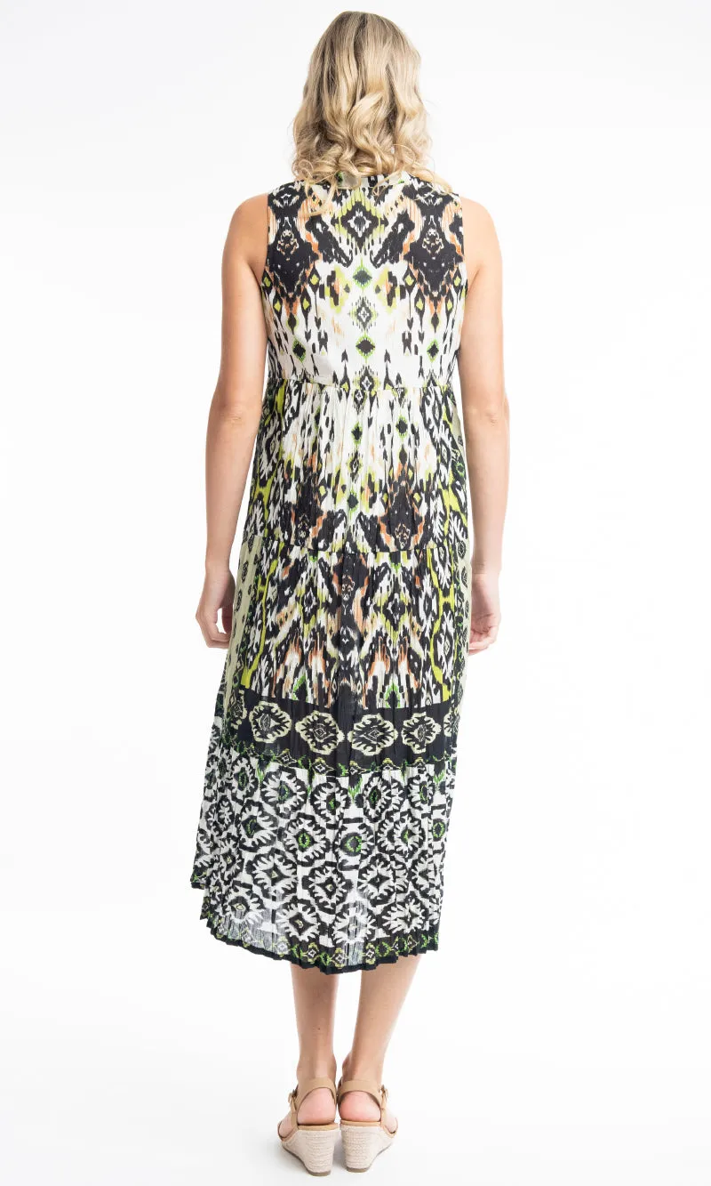 Cotton Dress Layers Sleeveless Izmir Green