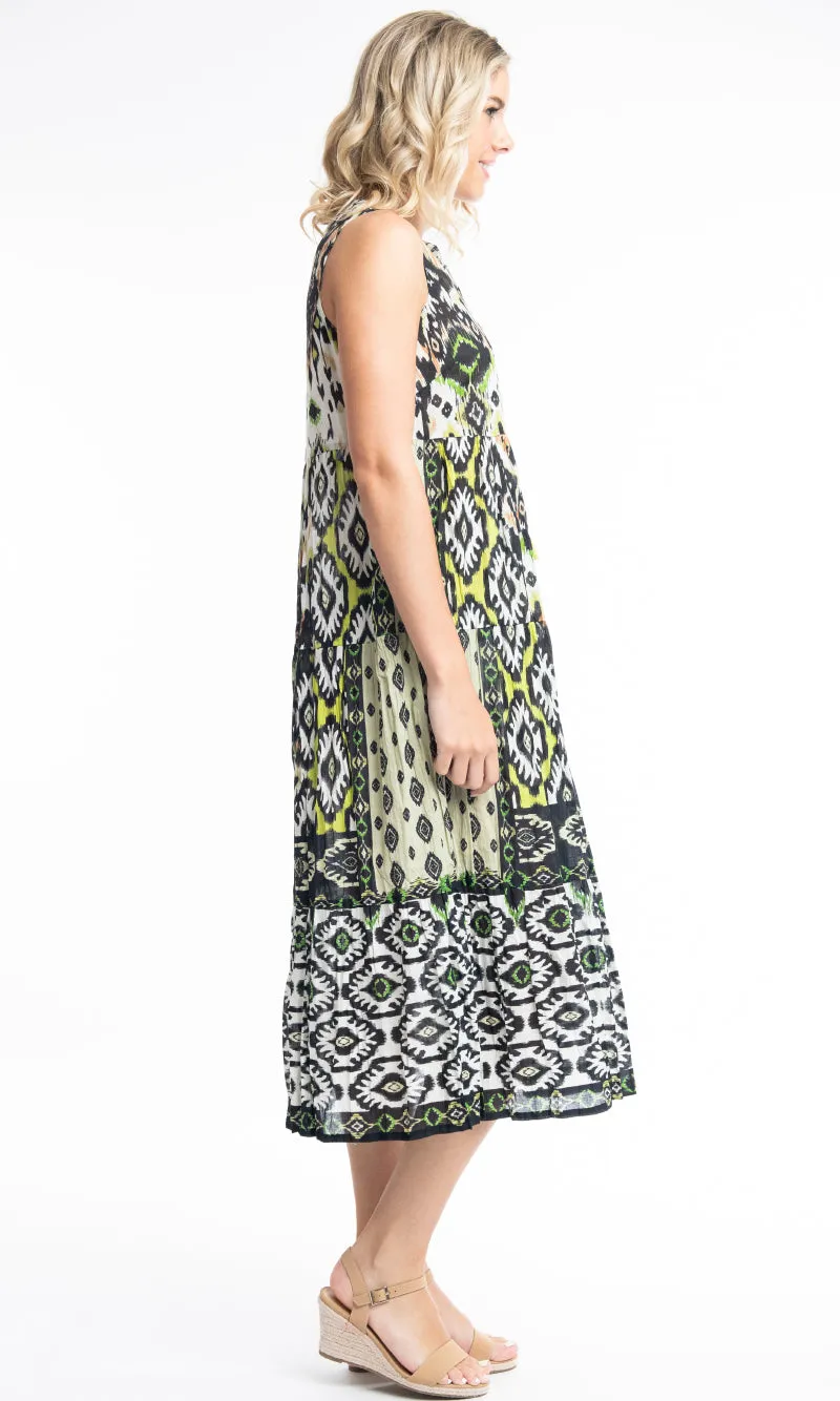 Cotton Dress Layers Sleeveless Izmir Green