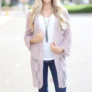 Crochet Knit Open Cardi