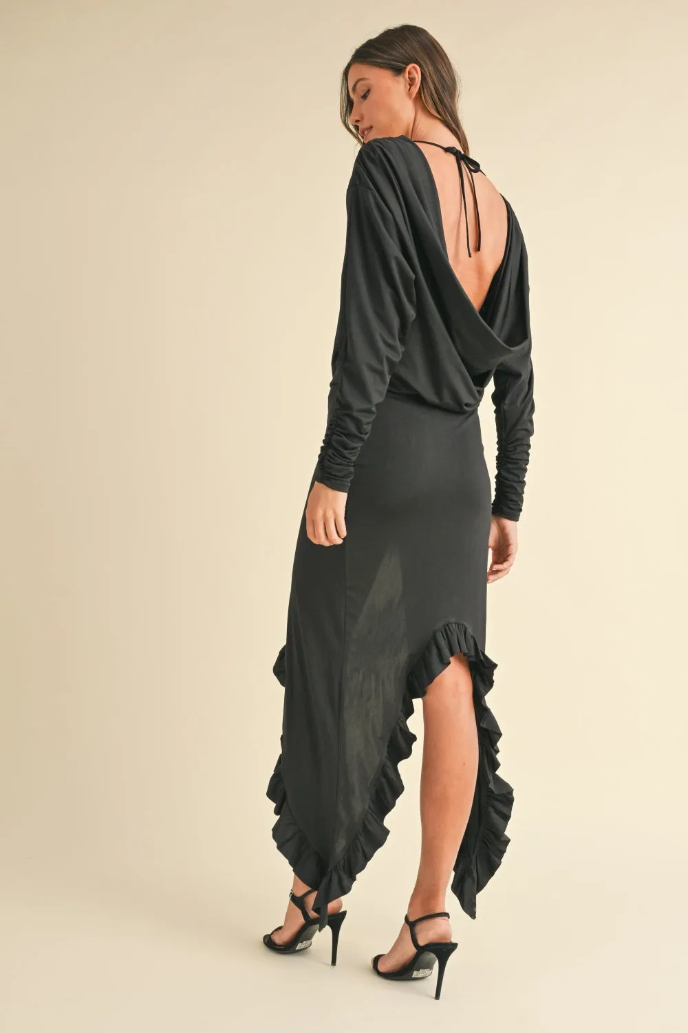 Driving Me Crazy Asymmetric Ruffle Dress