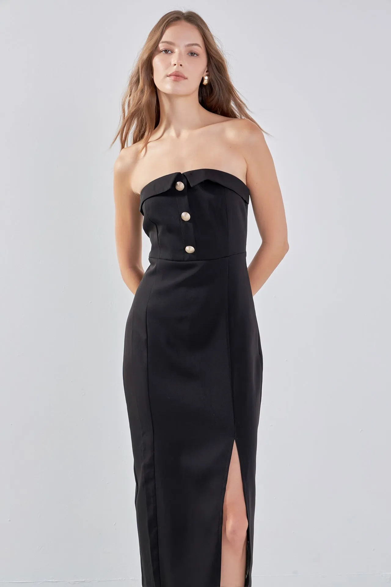 Endless Rose - Strapless Midi Dress