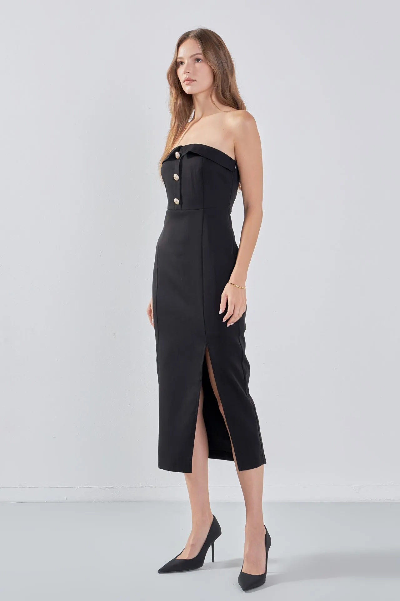 Endless Rose - Strapless Midi Dress