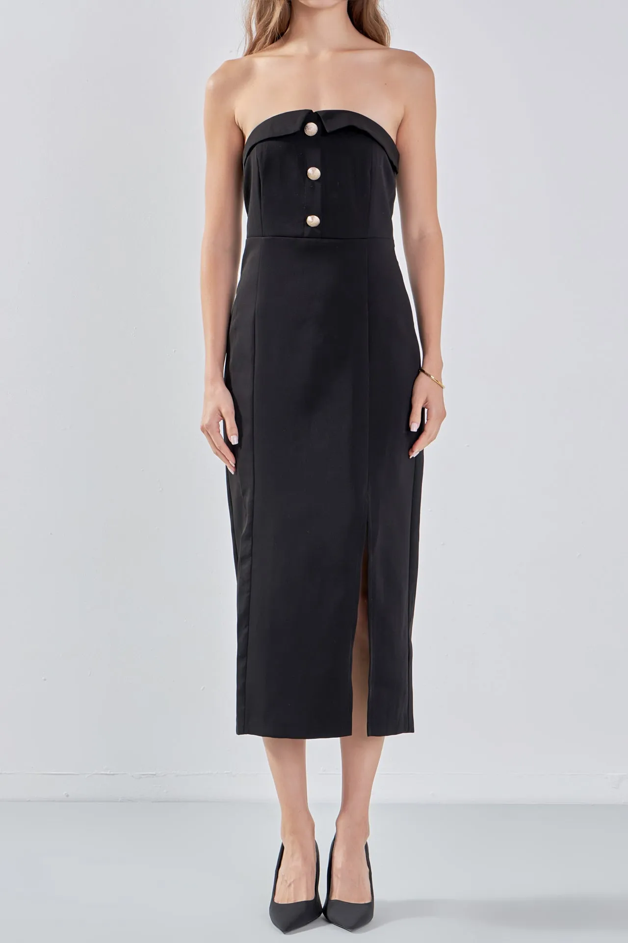 Endless Rose - Strapless Midi Dress