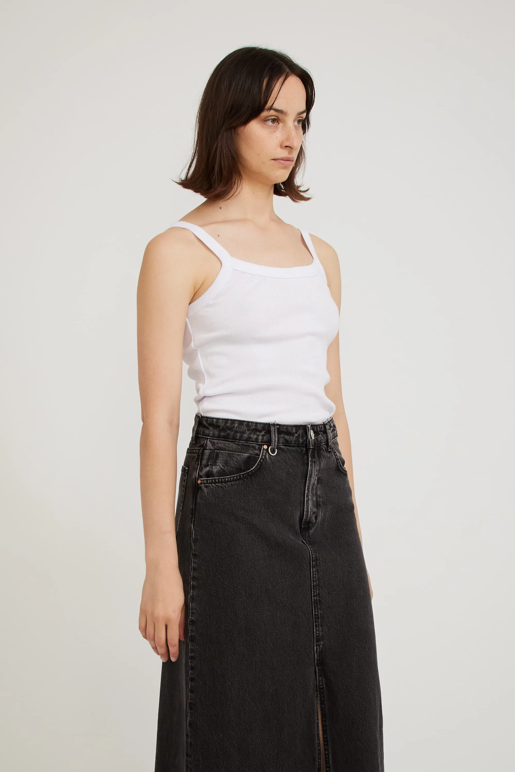 Frenchie Rib Singlet White