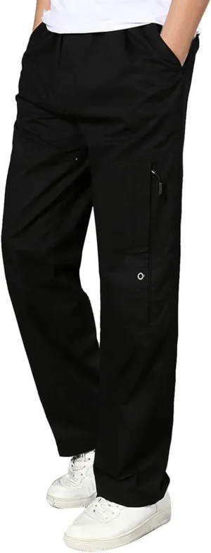 GIERIDUC Men's Water Resistant Hiking Pants Mens Loose Fit Corduroy Pants Loose Cargo Pants for Men Light Tan Corduroy Pants