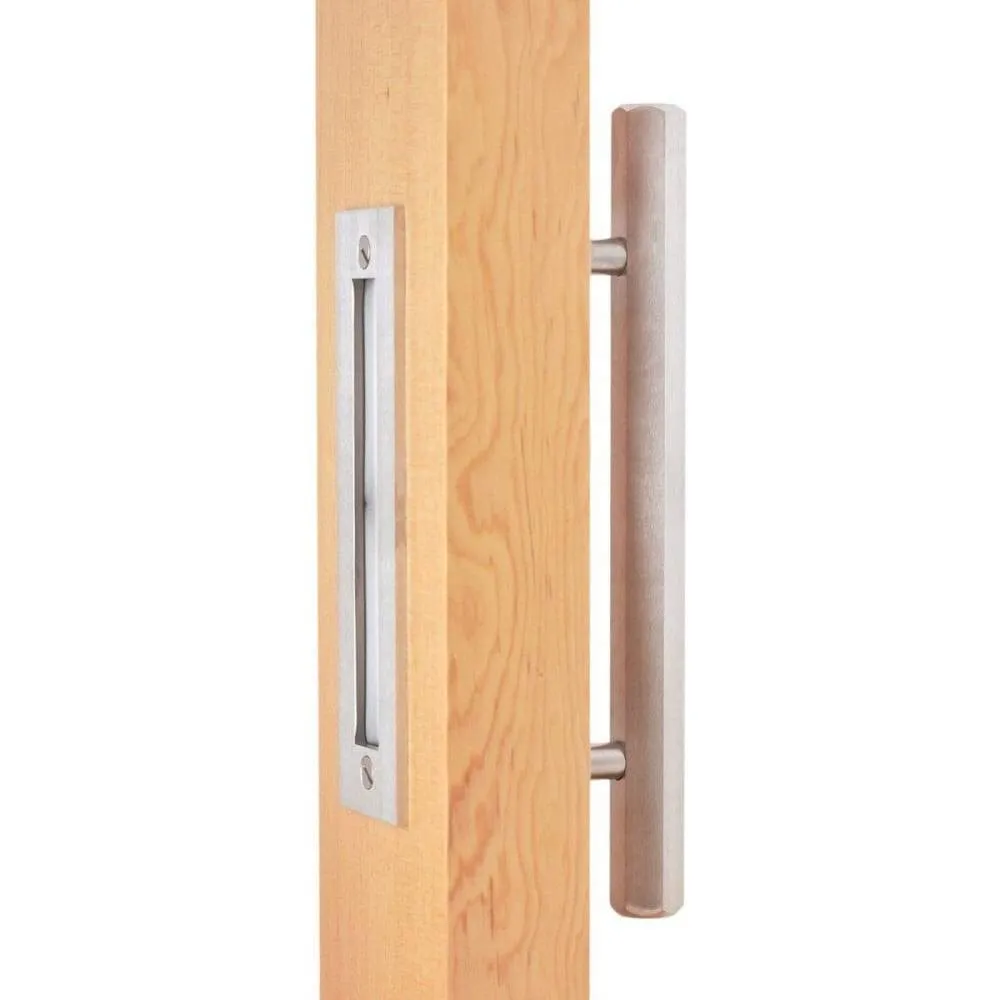 Hexagon Bar Sliding Barn Door Handle Set With Flush Pull