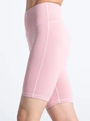 HIGH WAIST BIKER SHORTS, BLUSH